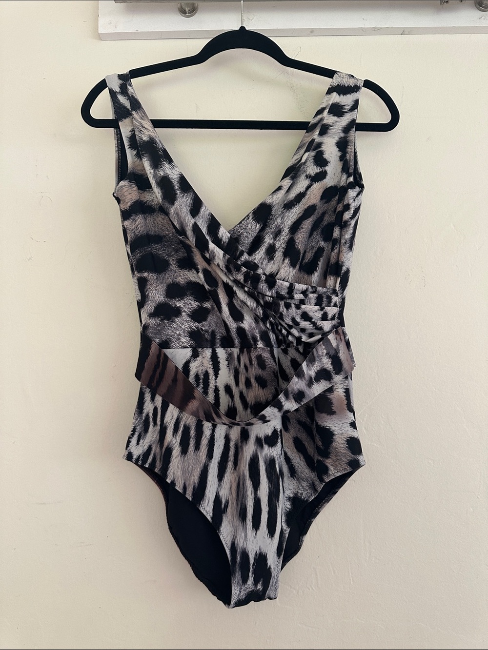 Chiara Boni Gray & Black Animal Print Swimsuit